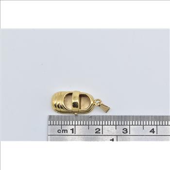 14K 3D Mary Jane Flat Shoe Slipper Yellow Gold Charm/Pendant