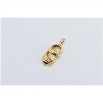 14K 3D Mary Jane Flat Shoe Slipper Yellow Gold Charm/Pendant