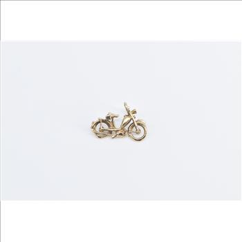 14K 3D Motorcycle Vintage Travel Biker Chopper Yellow Gold Charm/Pendant