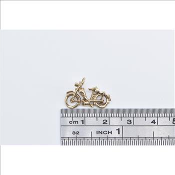 14K 3D Motorcycle Vintage Travel Biker Chopper Yellow Gold Charm/Pendant