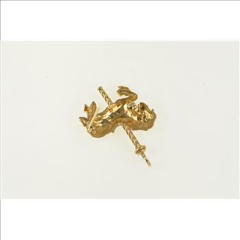 14K 3D Ornate Carousel Horse Carnival Ride Yellow Gold Pendant