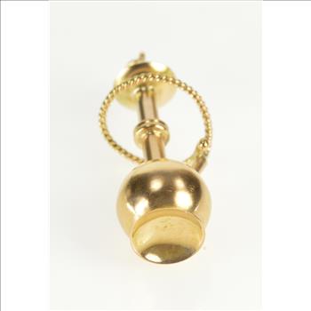 14K 3D Ornate Hookah Tobacco Smoking Pipe Yellow Gold Charm/Pendant