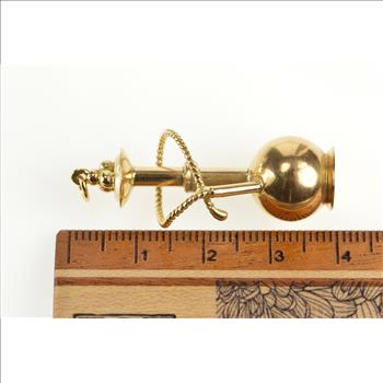 14K 3D Ornate Hookah Tobacco Smoking Pipe Yellow Gold Charm/Pendant