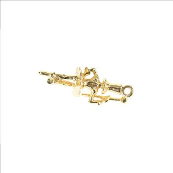 14K 3D Retro 1960's Marching Band Baton Leader Yellow Gold Charm/Pendant