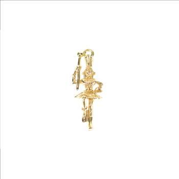 14K 3D Retro 1960's Marching Band Baton Leader Yellow Gold Charm/Pendant