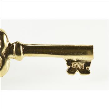 14K 3D Skeleton Key Yellow Gold Charm/Pendant