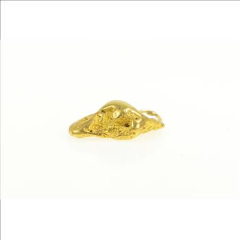 14K 3D Textured Raw Cluster Nugget Yellow Gold Charm/Pendant