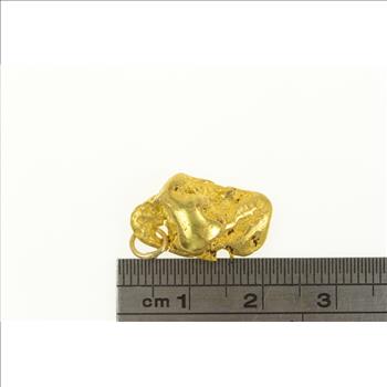 14K 3D Textured Raw Cluster Nugget Yellow Gold Charm/Pendant