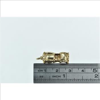 14K 3D Vintage Convertible Sports Car Travel Yellow Gold Charm/Pendant