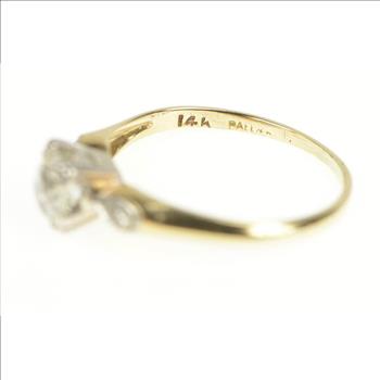 14K 40's 0.58 Ctw Old European Diamond Engagement Yellow Gold Ring, Size 6.75