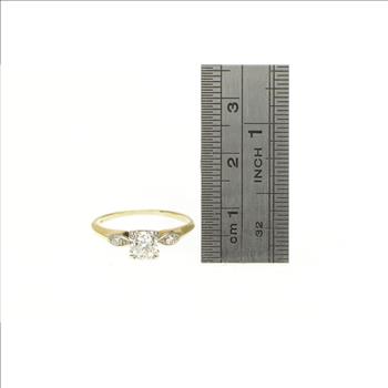 14K 40's 0.58 Ctw Old European Diamond Engagement Yellow Gold Ring, Size 6.75