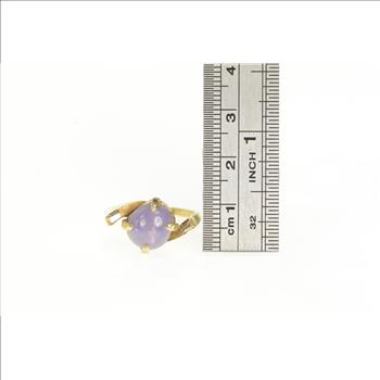 14K 4.10 Ctw Star Sapphire Diamond Retro Yellow Gold Ring, Size 8