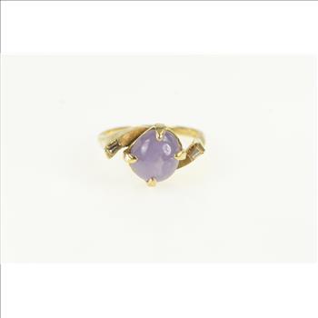 14K 4.10 Ctw Star Sapphire Diamond Retro Yellow Gold Ring, Size 8