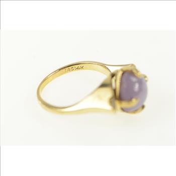 14K 4.10 Ctw Star Sapphire Diamond Retro Yellow Gold Ring, Size 8