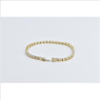 14K 4.50 Ctw Diamond Classic Tennis Yellow Gold Bracelet 7