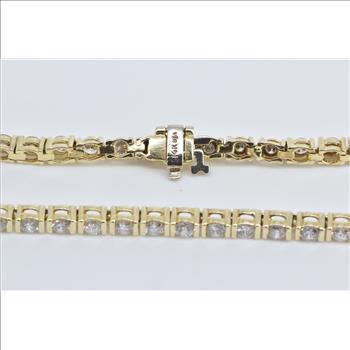 14K 4.50 Ctw Diamond Classic Tennis Yellow Gold Bracelet 7