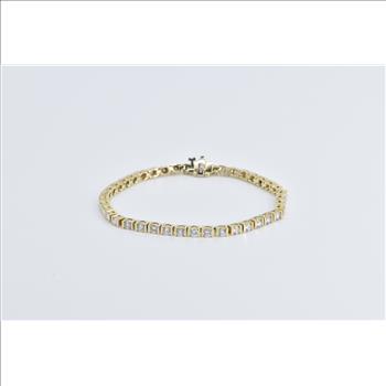14K 4.50 Ctw Diamond Classic Tennis Yellow Gold Bracelet 7