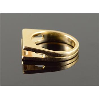 14K 4.5g 0.20 CT Diamond Slide Inset Band Yellow Gold Ring, Size 3.75