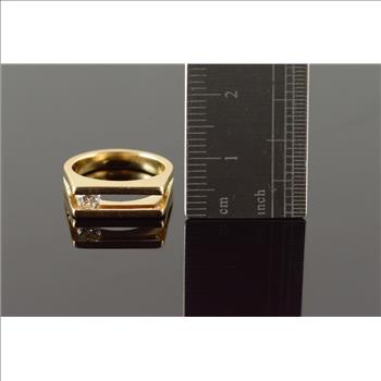 14K 4.5g 0.20 CT Diamond Slide Inset Band Yellow Gold Ring, Size 3.75