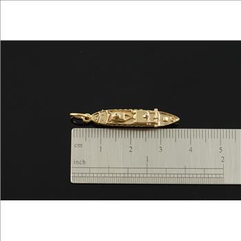 14K 4g Spirit of London Cruise Ship Boat Ocean Liner Sea Yellow Gold Charm/Pendant
