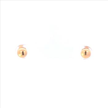 14K 5.8mm Vintage Round Domed Circle Stud Yellow Gold Earrings