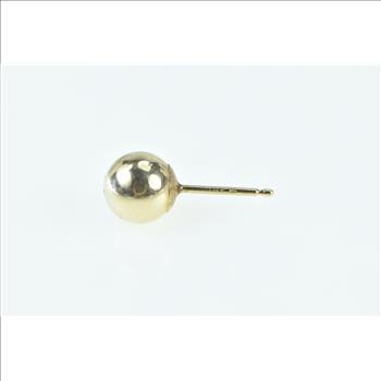 14K 5.9mm Vintage Ball Single Classic Round Stud Yellow Gold Earring