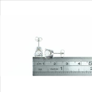 14K 8.0mm Vintage Solitaire Classic CZ Stud White Gold Earrings