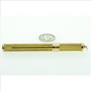 14K 9.2g Antique Watch Fob Golf Pencil Case with Original Pencil Yellow Gold Charm/Pendant