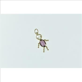 14K Amethyst Birthstone Baby February CZ Yellow Gold Charm/Pendant