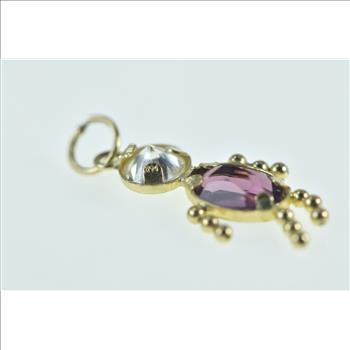 14K Amethyst Birthstone Baby February CZ Yellow Gold Charm/Pendant