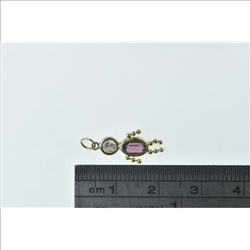 14K Amethyst Birthstone Baby February CZ Yellow Gold Charm/Pendant