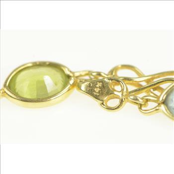 14K Amethyst Citrine Topaz Peridot Chain Yellow Gold Bracelet 7