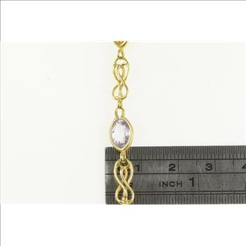 14K Amethyst Citrine Topaz Peridot Chain Yellow Gold Bracelet 7