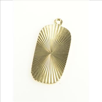 14K Ancient Egyptian Hieroglyphics Oval Yellow Gold Charm/Pendant