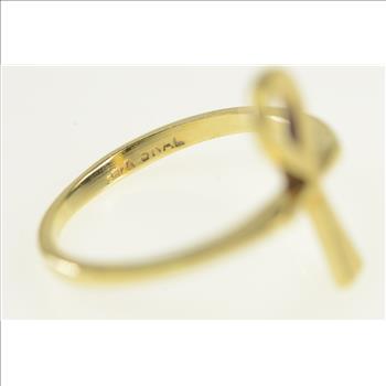 14K Ankh Ancient Egyptian Life Symbol African Yellow Gold Ring, Size 3.75