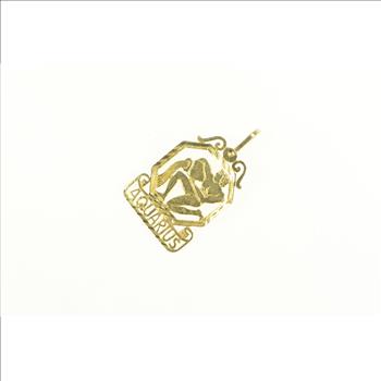 14K Aquarius Astrology Zodiac Sign Ganymede Yellow Gold Charm/Pendant