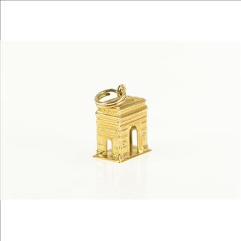 14K Arc de Triomphe Paris Landmark Souvenir Yellow Gold Charm/Pendant
