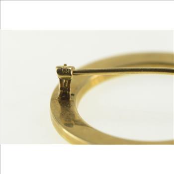 14K Art Deco Light Blue Enamel Circle Round Yellow Gold Pin/Brooch