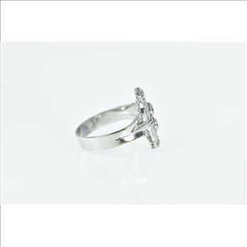 14K Art Deco OEC Diamond Engagement White Gold Ring, Size 8.25