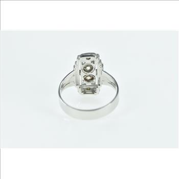 14K Art Deco OEC Diamond Engagement White Gold Ring, Size 8.25