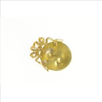 14K Art Nouveau Cloisonne Enamel Ornate Yellow Gold Pendant/Pin