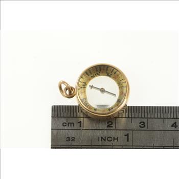 14K Articulated 3D Compass Navigation Travel Yellow Gold Charm/Pendant