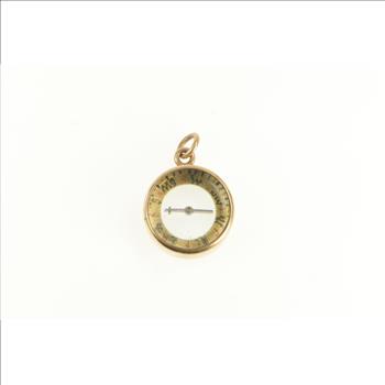 14K Articulated 3D Compass Navigation Travel Yellow Gold Charm/Pendant
