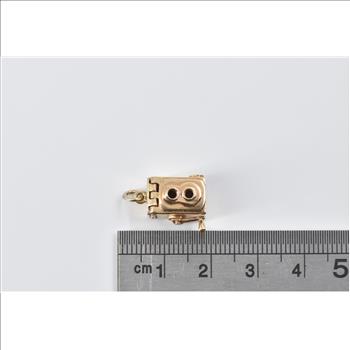 14K Articulated Antique Film Camera Video Cinema Yellow Gold Charm/Pendant