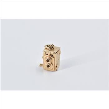 14K Articulated Antique Film Camera Video Cinema Yellow Gold Charm/Pendant