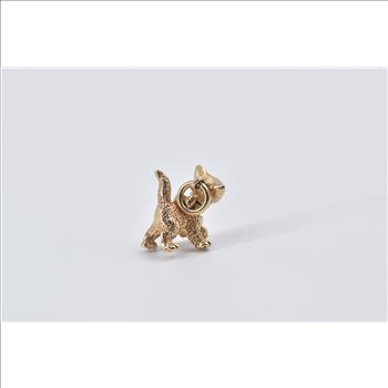 14K Articulated Kitty Cat Bow Collar Kitten Yellow Gold Charm/Pendant