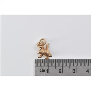 14K Articulated Kitty Cat Bow Collar Kitten Yellow Gold Charm/Pendant