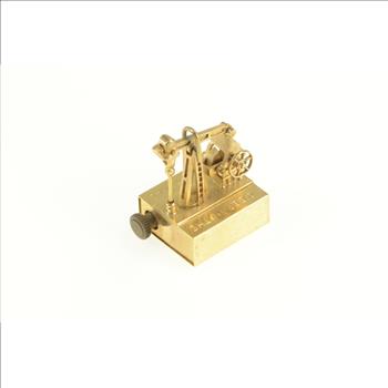 14K Articulated Oil Rig Heart of Texas Working Music Box Yellow Gold