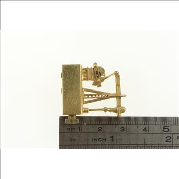 14K Articulated Oil Rig Heart of Texas Working Music Box Yellow Gold