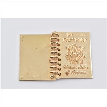 14K Articulated Passport Engravable Travel Yellow Gold Charm/Pendant
